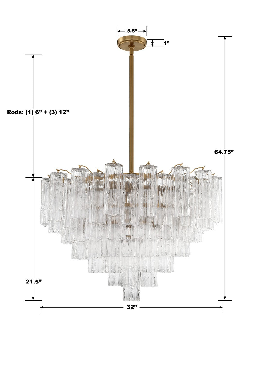 Crystorama - ADD-316-AG-CL - 16 Light Chandelier - Addis - Aged Brass