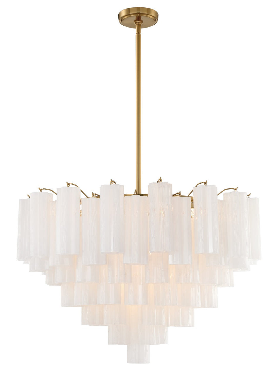 Crystorama - ADD-316-AG-WH - 16 Light Chandelier - Addis - Aged Brass