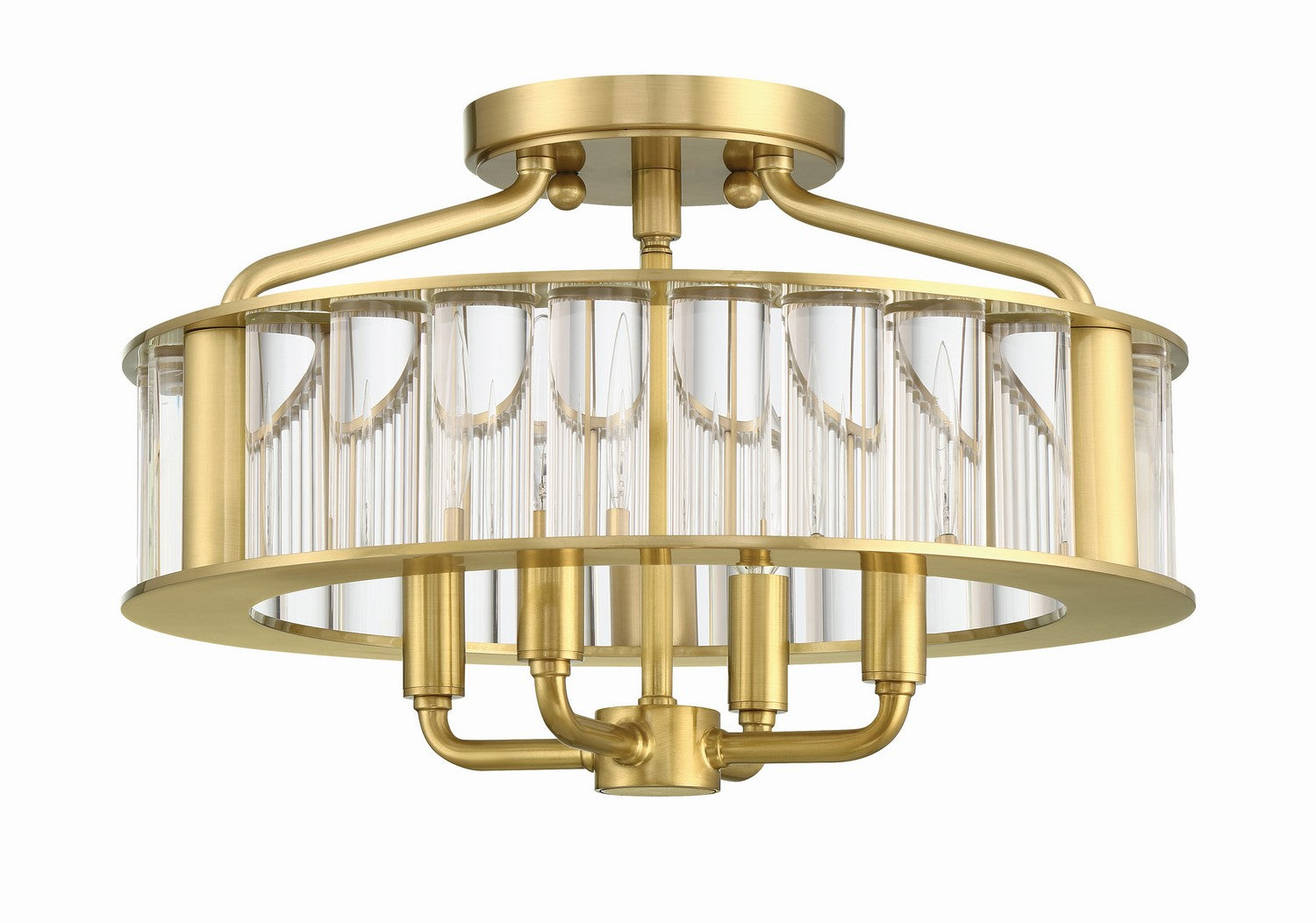 Crystorama - FAR-6000-AG - Four Light Semi Flush Mount - Farris - Aged Brass