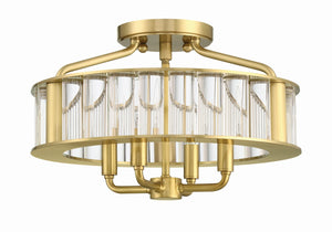 Crystorama - FAR-6000-AG - Four Light Semi Flush Mount - Farris - Aged Brass