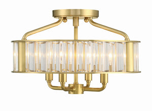 Crystorama - FAR-6000-AG - Four Light Semi Flush Mount - Farris - Aged Brass