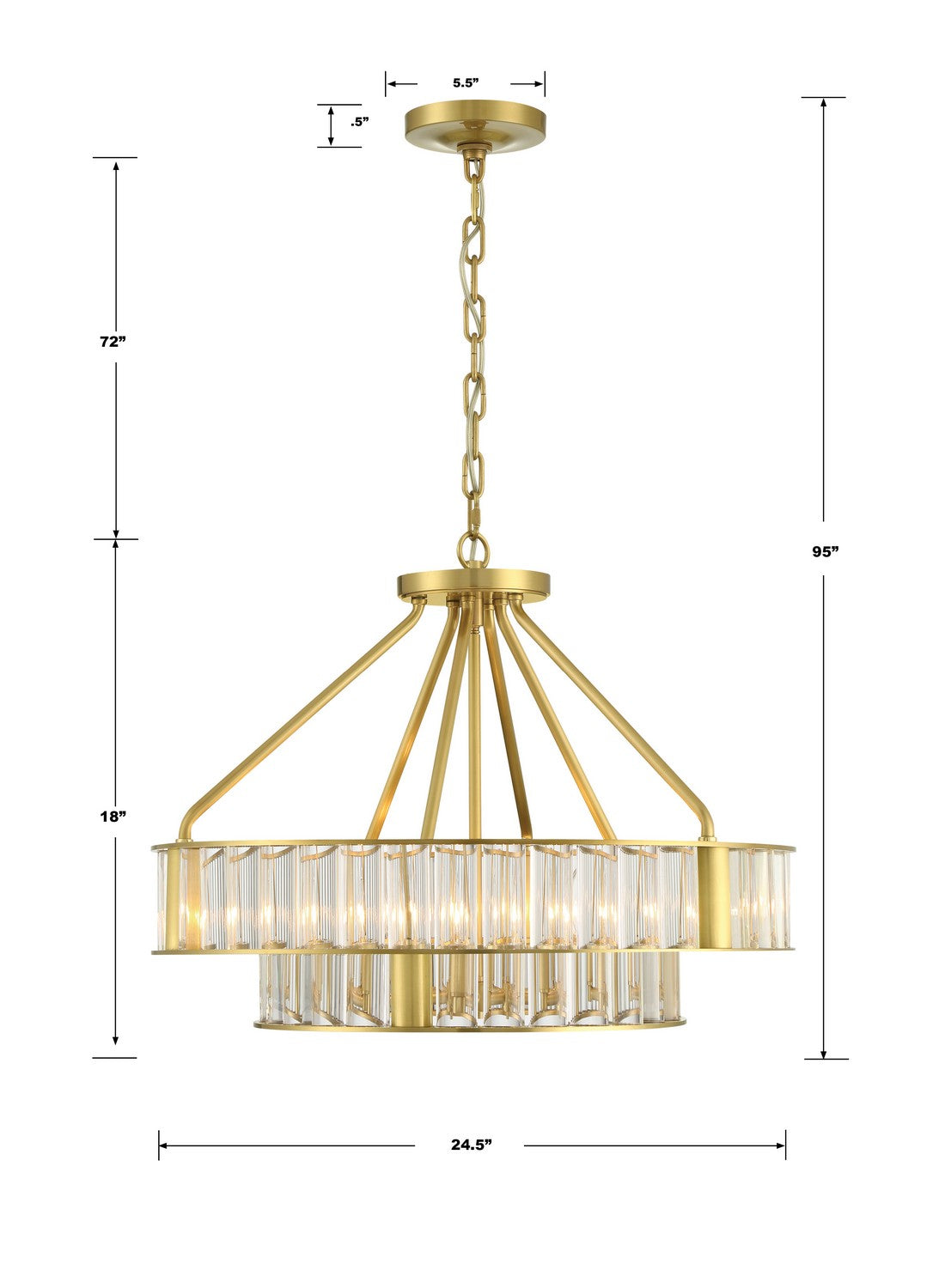 Crystorama - FAR-6006-AG - Six Light Chandelier - Farris - Aged Brass