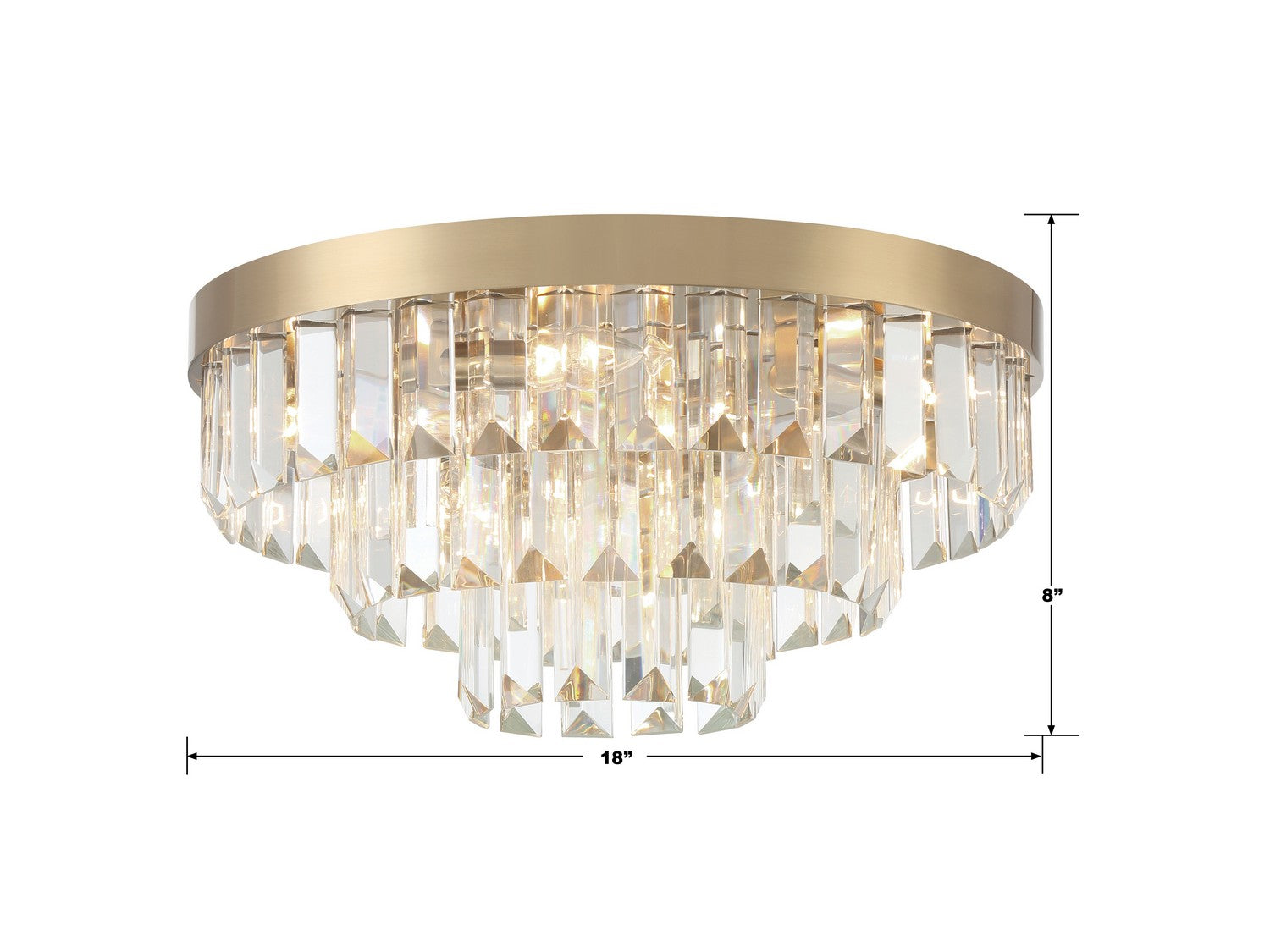 Crystorama - HAY-1403-AG - Eight Light Flush Mount - Hayes - Aged Brass