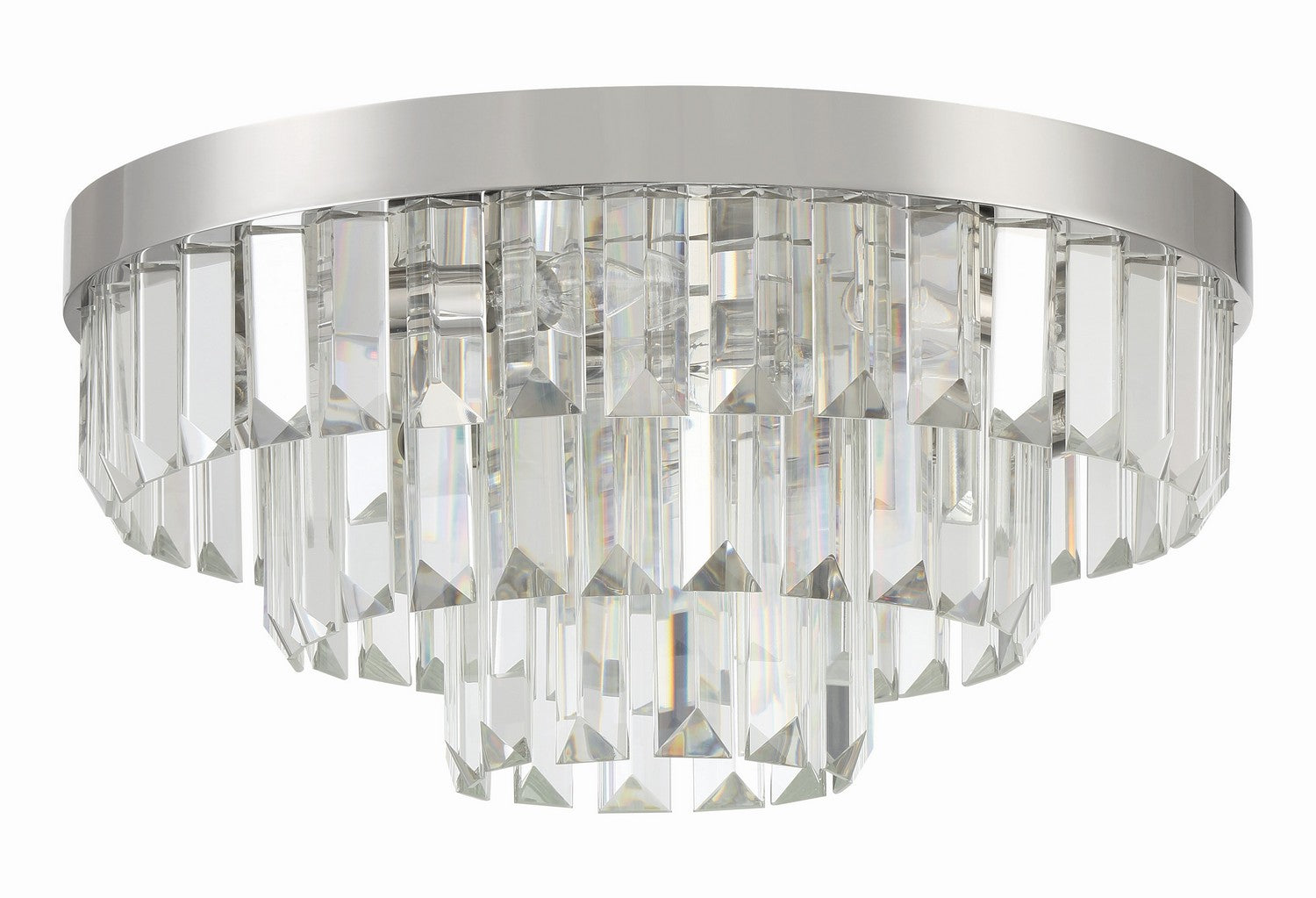 Crystorama - HAY-1403-PN - Eight Light Flush Mount - Hayes - Polished Nickel