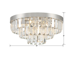 Crystorama - HAY-1403-PN - Eight Light Flush Mount - Hayes - Polished Nickel