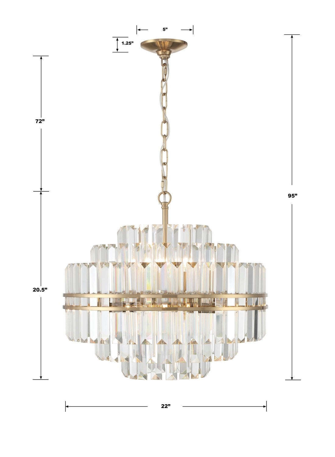 Crystorama - HAY-1405-AG - 12 Light Chandelier - Hayes - Aged Brass