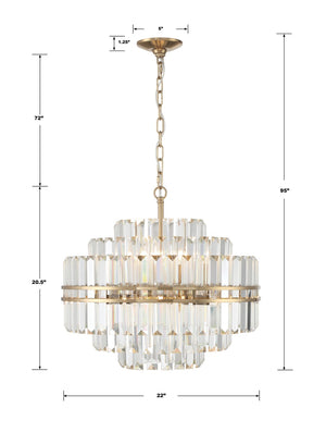 Crystorama - HAY-1405-AG - 12 Light Chandelier - Hayes - Aged Brass