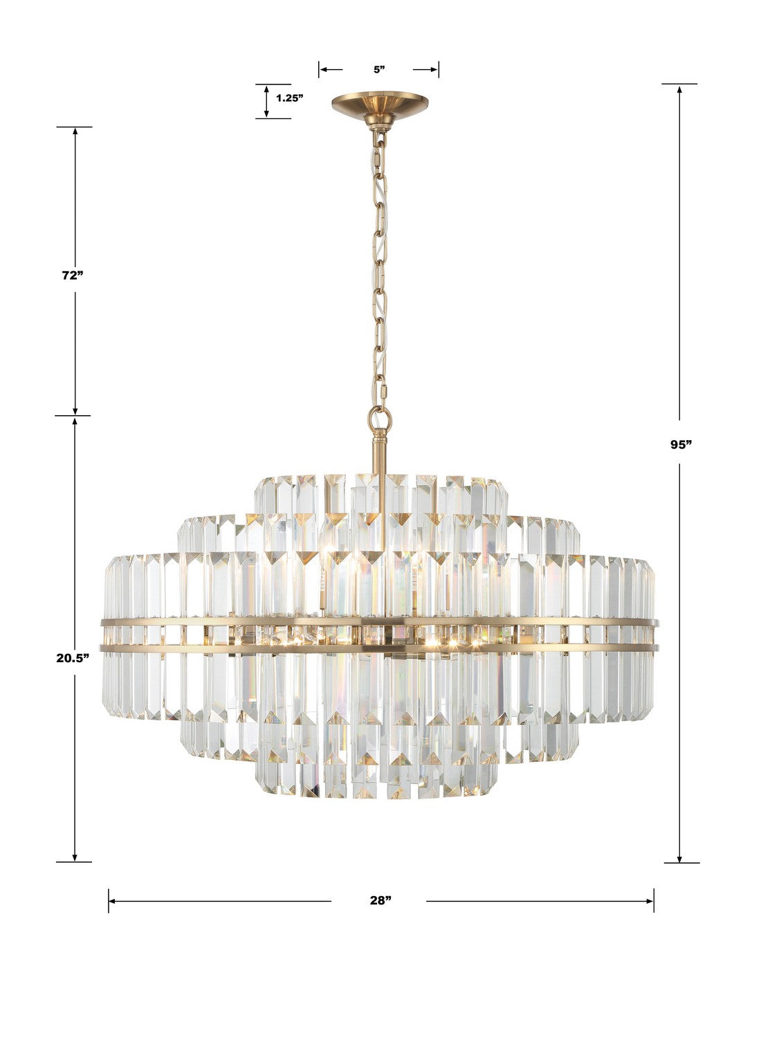 Crystorama - HAY-1407-AG - 16 Light Chandelier - Hayes - Aged Brass