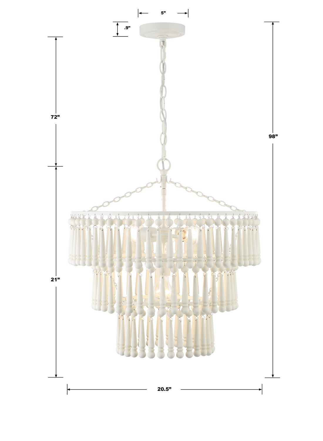 Crystorama - TIA-7103-MT - Three Light Pendant - Tiana - Matte White