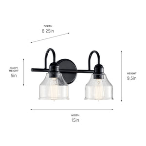 Kichler - 45972BK - Two Light Bath - Avery - Black