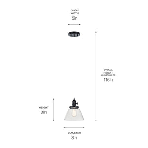 Kichler - 43851BK - One Light Mini Pendant - Avery - Black