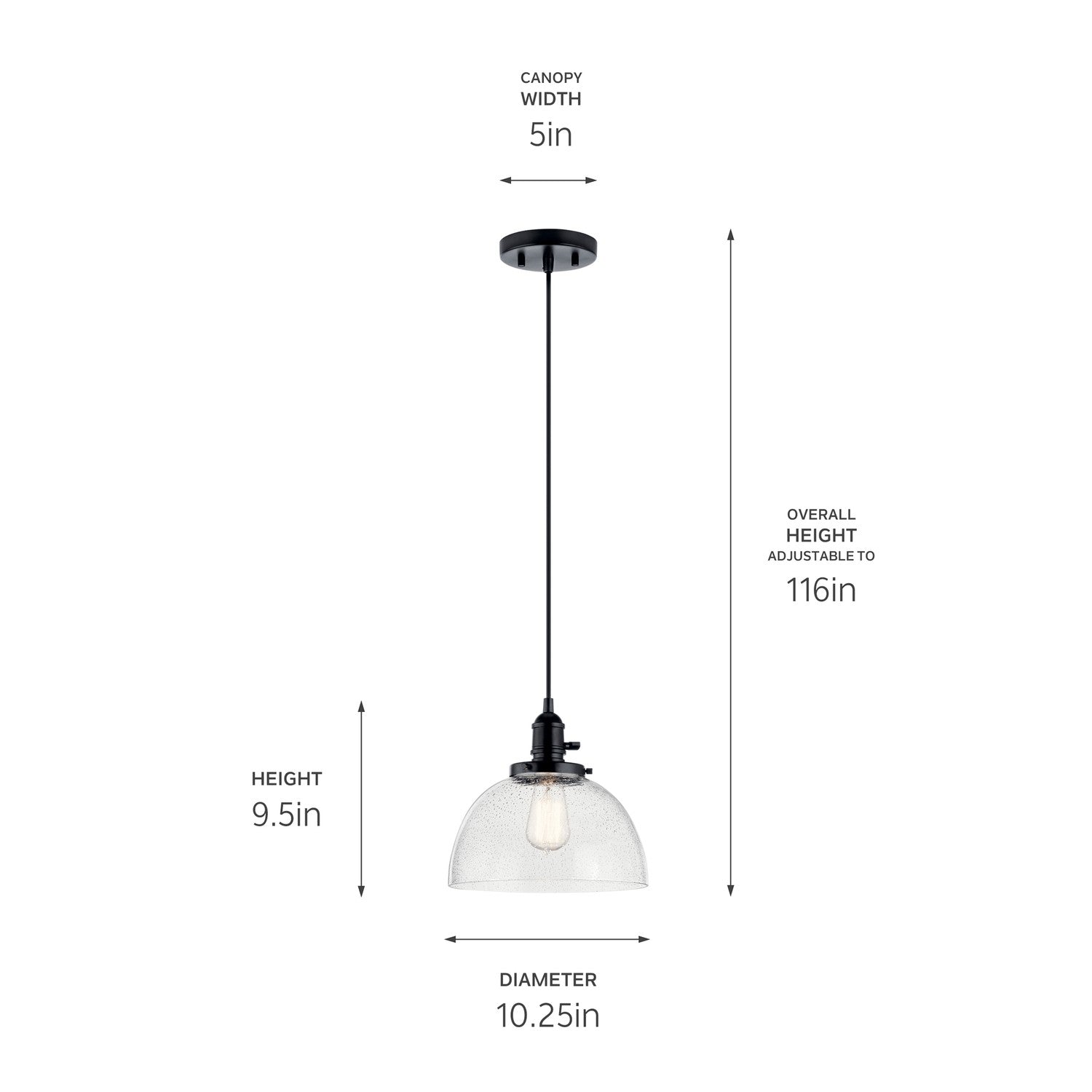 Kichler - 43853BK - One Light Mini Pendant - Avery - Black