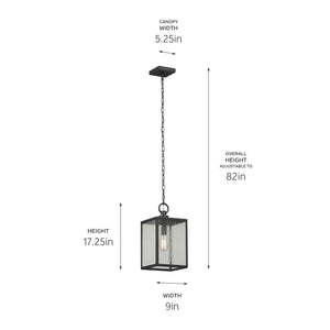 Kichler - 59008BKT - One Light Outdoor Pendant / Semi Flush - Lahden - Black Textured