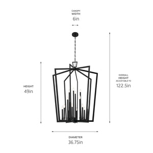 Kichler - 43499BK - 16 Light Foyer Pendant - Abbotswell - Black