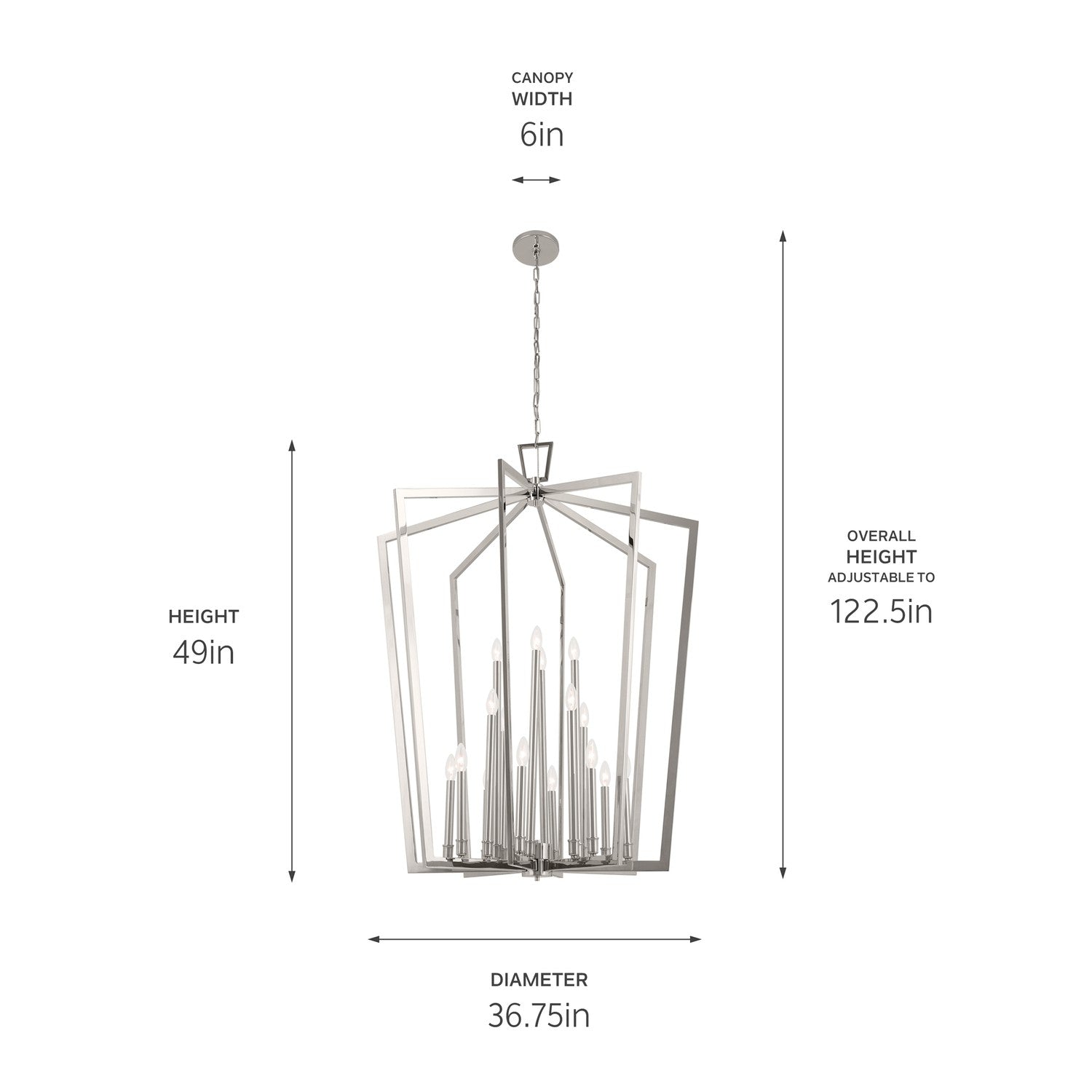 Kichler - 43499PN - 16 Light Foyer Pendant - Abbotswell - Polished Nickel