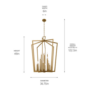 Kichler - 43499NBR - 16 Light Foyer Pendant - Abbotswell - Natural Brass