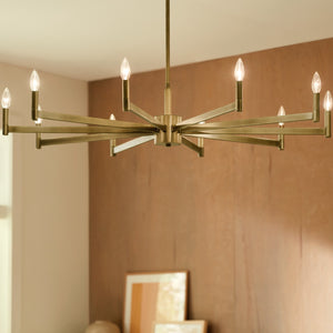 Kichler - 52613NBR - Ten Light Chandelier - Erzo - Natural Brass