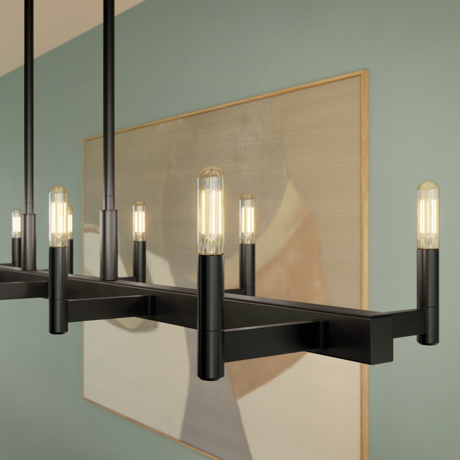 Kichler - 52614BK - Ten Light Linear Chandelier - Erzo - Black