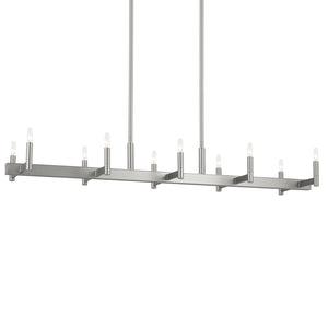 Kichler - 52614SN - Ten Light Linear Chandelier - Erzo - Satin Nickel