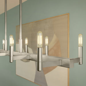 Kichler - 52614SN - Ten Light Linear Chandelier - Erzo - Satin Nickel