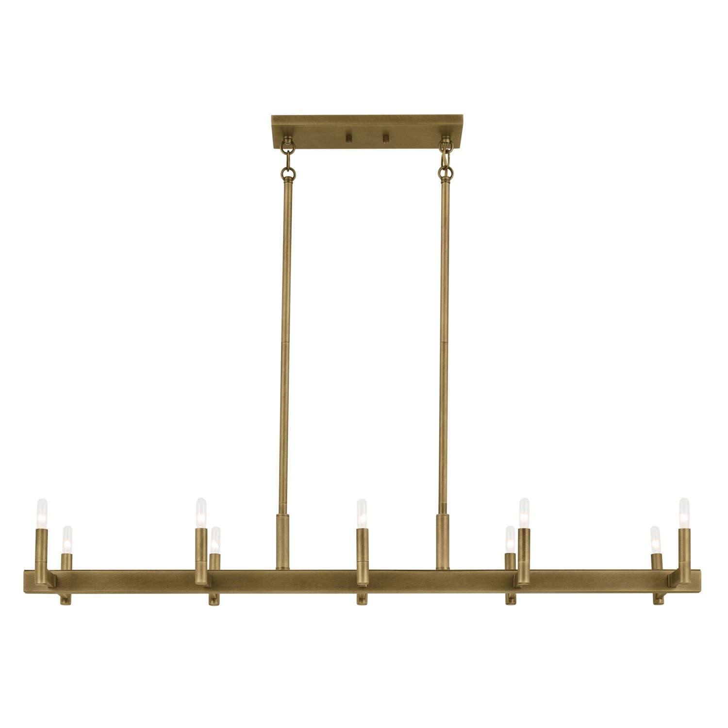 Kichler - 52614NBR - Ten Light Linear Chandelier - Erzo - Natural Brass