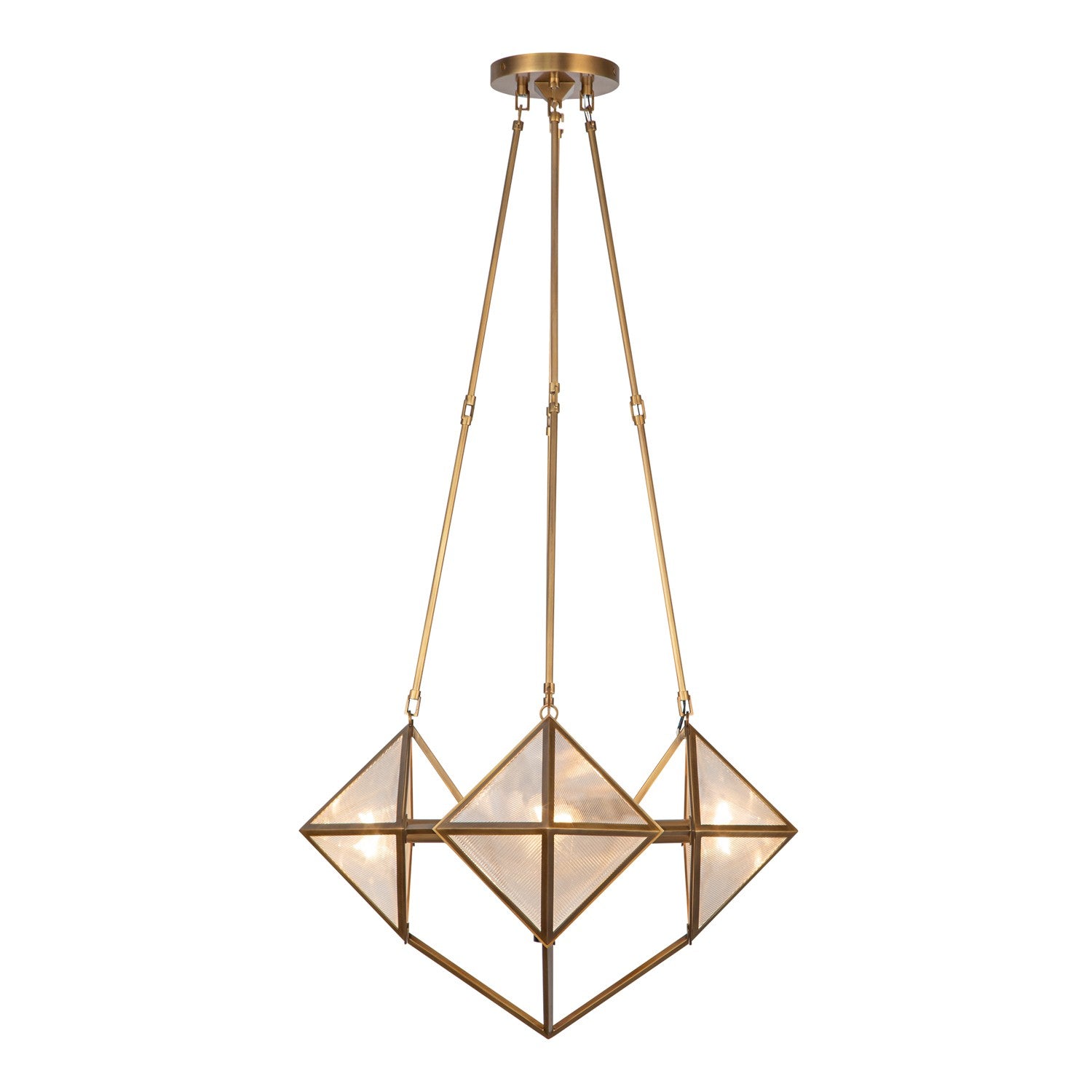 Alora - CH332421VBCR - Four Light Chandelier - Cairo - Ribbed Glass/Vintage Brass