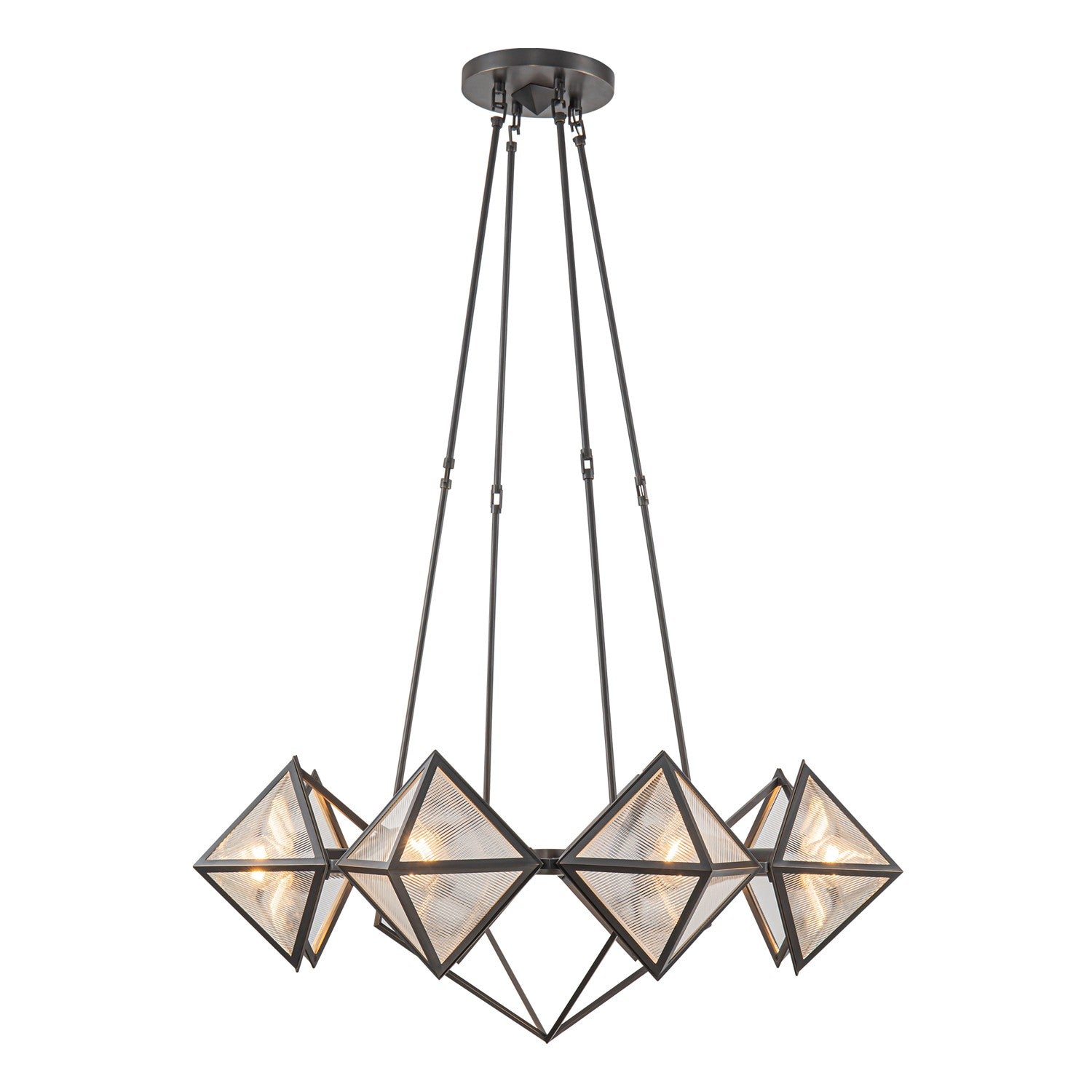 Alora - CH332830UBCR - Eight Light Chandelier - Cairo - Ribbed Glass/Urban Bronze