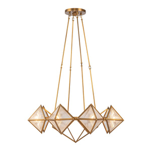 Alora - CH332830VBCR - Eight Light Chandelier - Cairo - Ribbed Glass/Vintage Brass