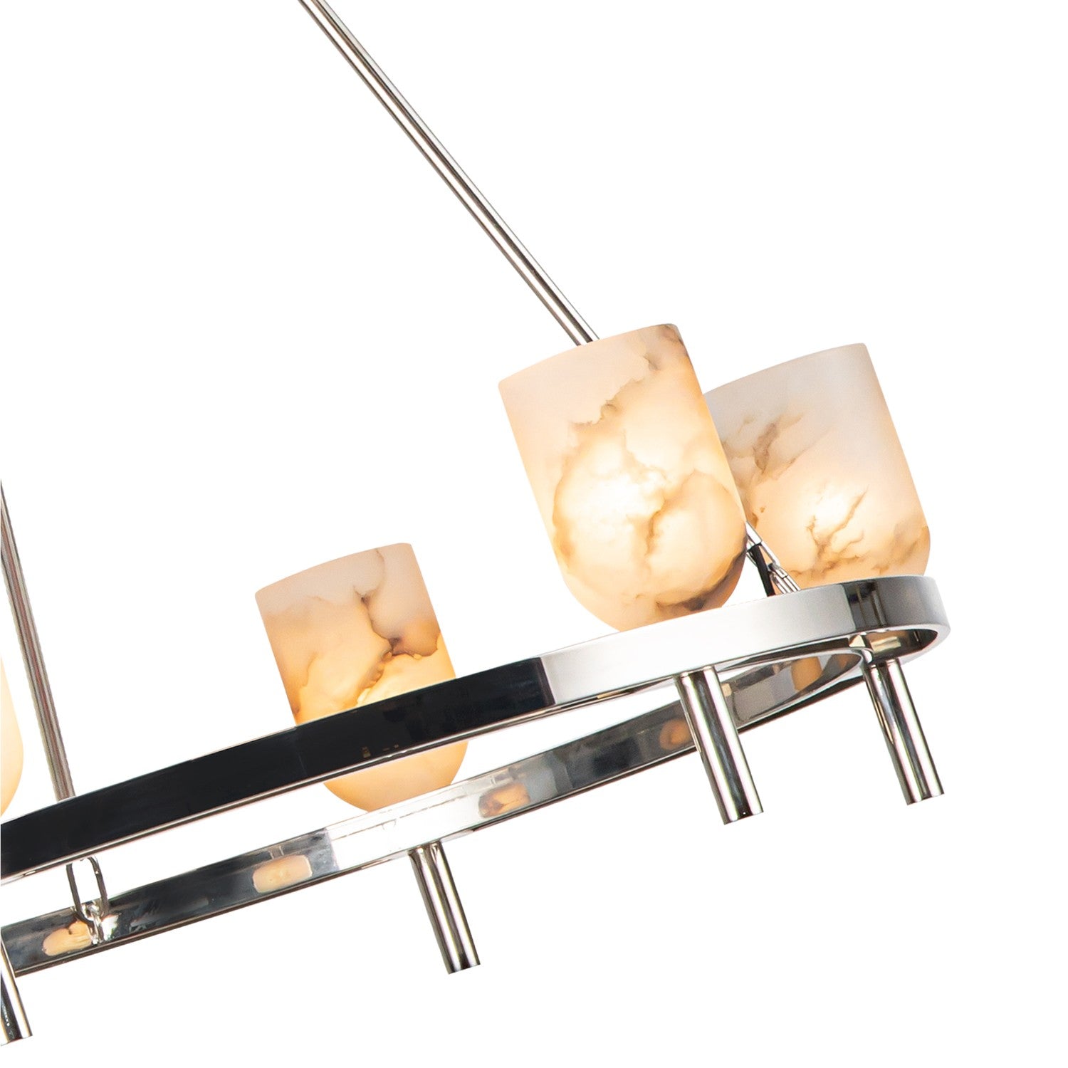 Alora - CH338632PNAR - Six Light Chandelier - Lucian - Polished Nickel/Alabaster