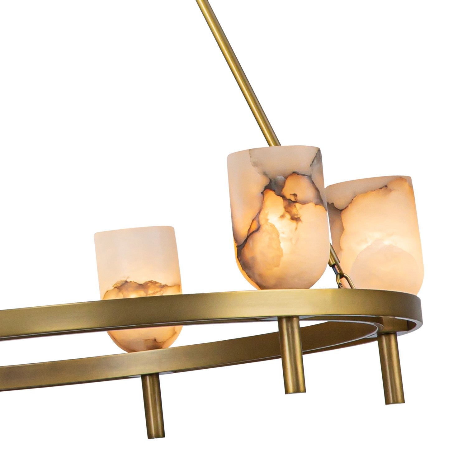 Alora - CH338632VBAR - Six Light Chandelier - Lucian - Vintage Brass/Alabaster