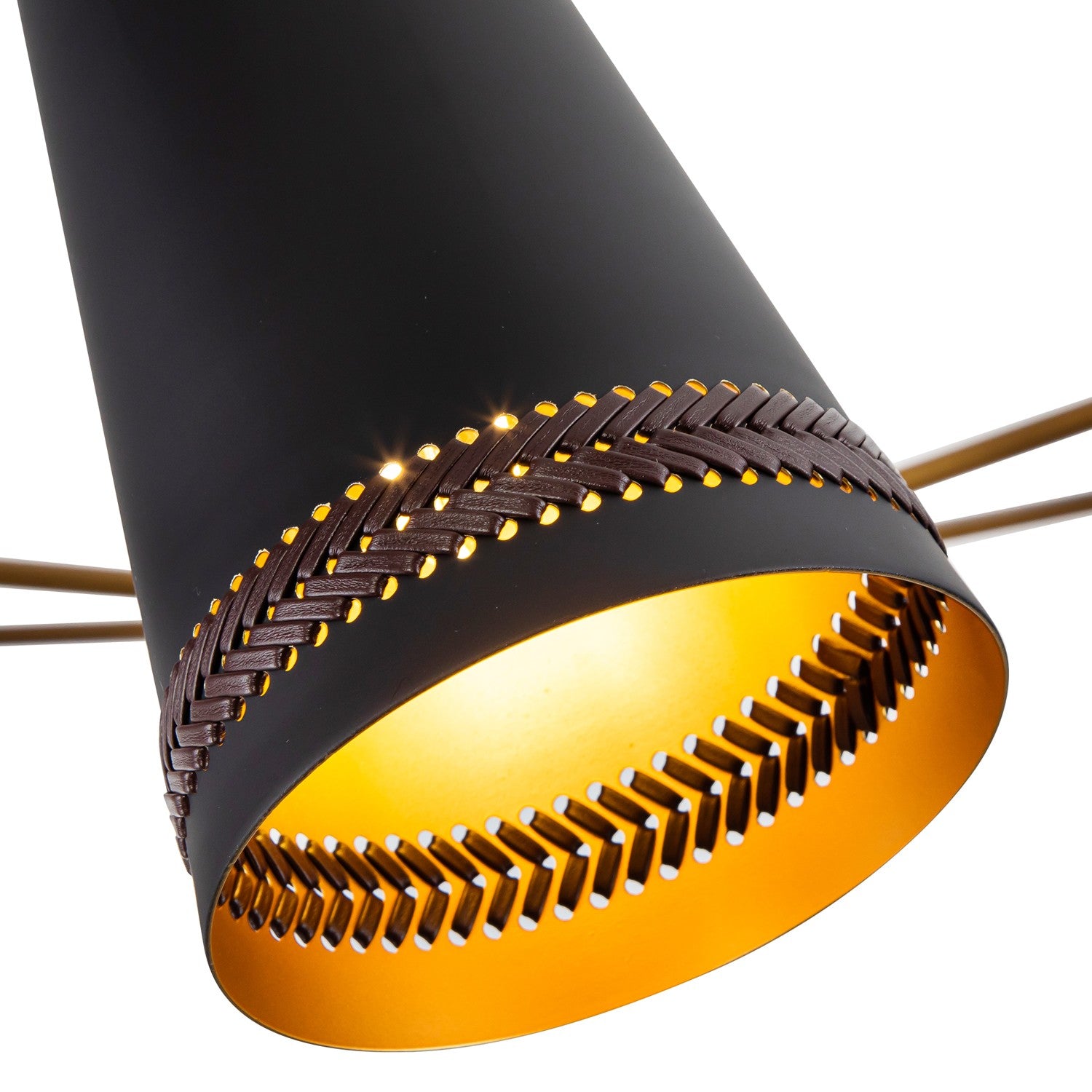 Alora - CH342545MBHL - Five Light Chandelier - Brickell - Matte Black/Hazelnut Leather