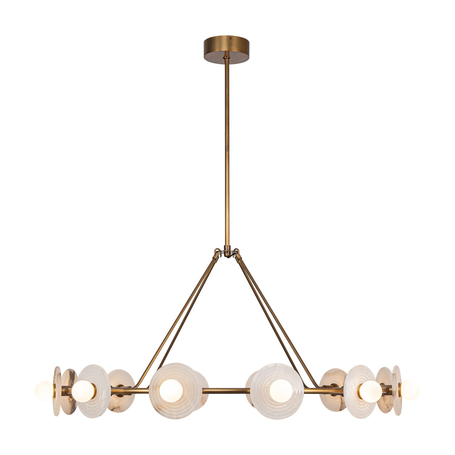 Alora - CH346046VBAR - LED Chandelier - Dahlia - Vintage Brass/Alabaster