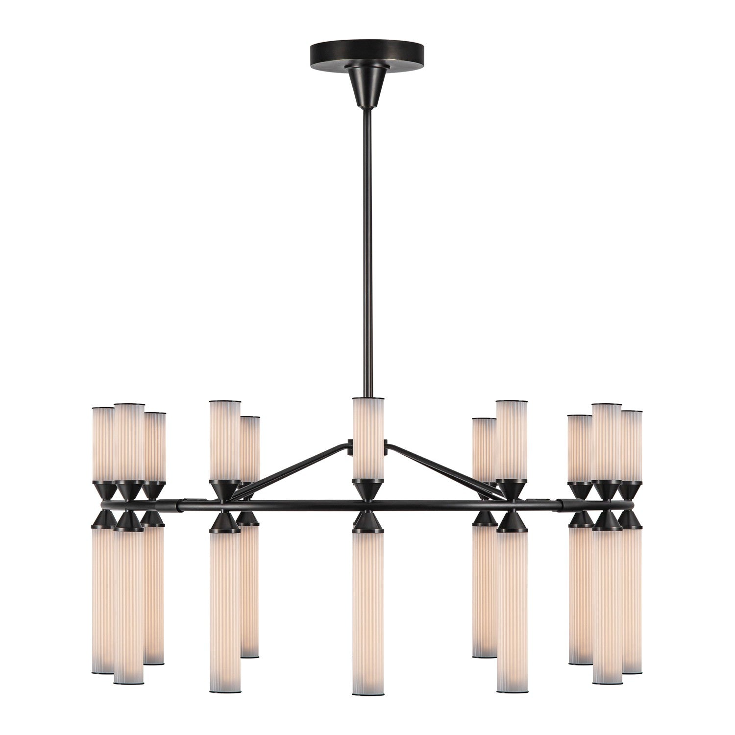 Alora - CH348038UBFR - LED Chandelier - Edwin - Urban Bronze/Frosted Ribbed Glass