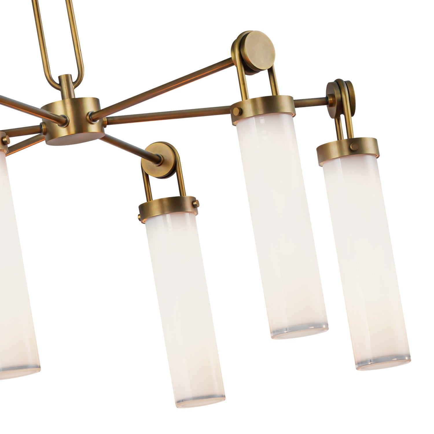 Alora - CH355632VBGO - Six Light Chandelier - Wynwood - Vintage Brass/Glossy Opal