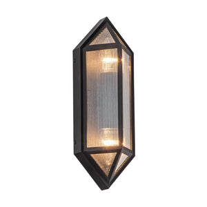 Alora - EW332705BKCR - Two Light Outdoor Wall Lantern - Cairo - Black/Ribbed Glass