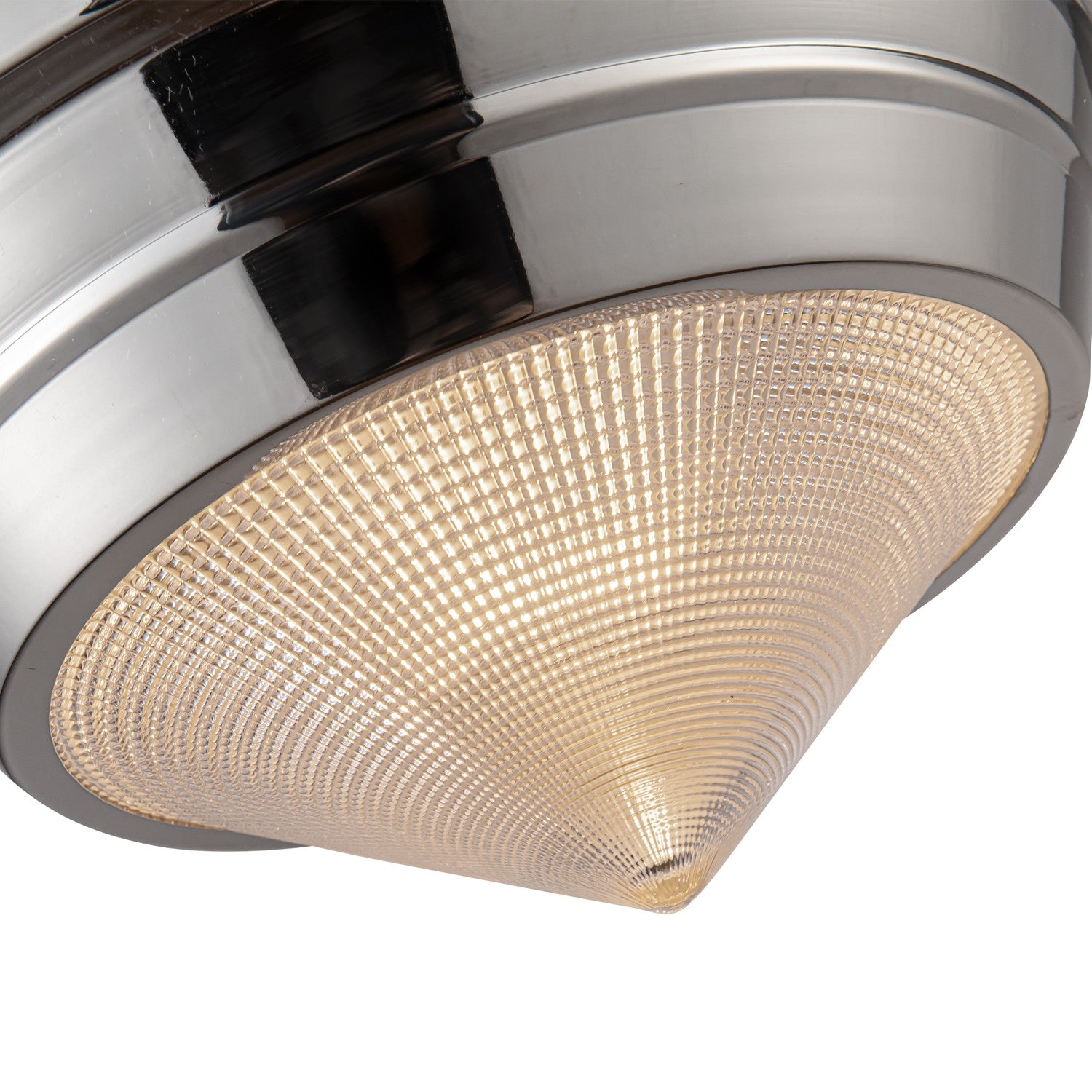 Alora - FM348010PNPG - One Light Flush Mount - Willard - Polished Nickel/Prismatic Glass