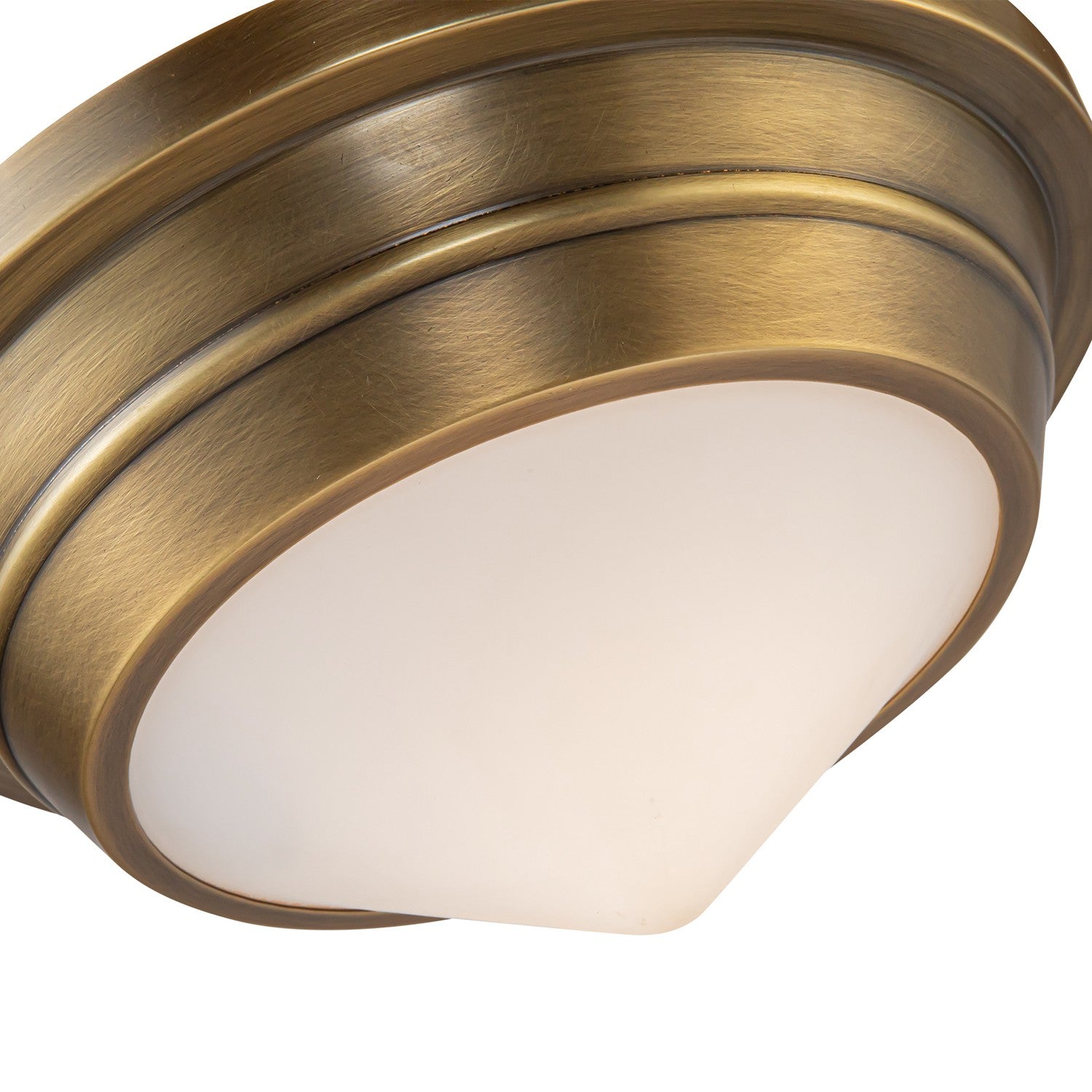 Alora - FM348010VBOP - One Light Flush Mount - Willard - Vintage Brass/Opal Matte Glass