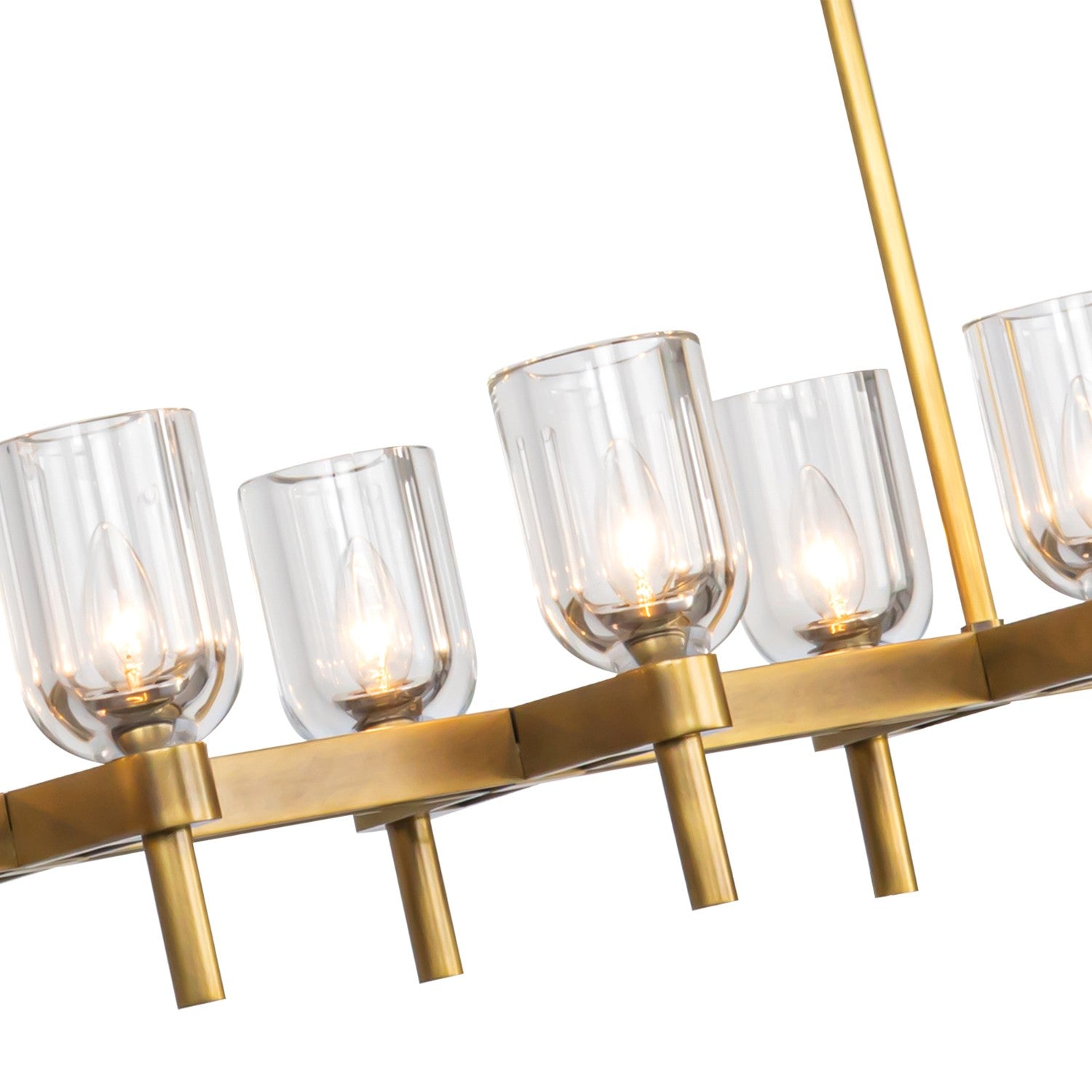 Alora - LP338052VBCC - Ten Light Linear Pendant - Lucian - Clear Crystal/Vintage Brass