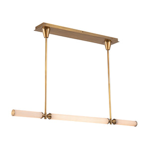 Alora - LP348148VBFR - LED Linear Pendant - Edwin - Vintage Brass/Frosted Ribbed Glass