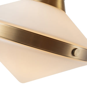 Alora - LP348241VBOP - Two Light Linear Pendant - Willard - Vintage Brass/Opal Matte Glass