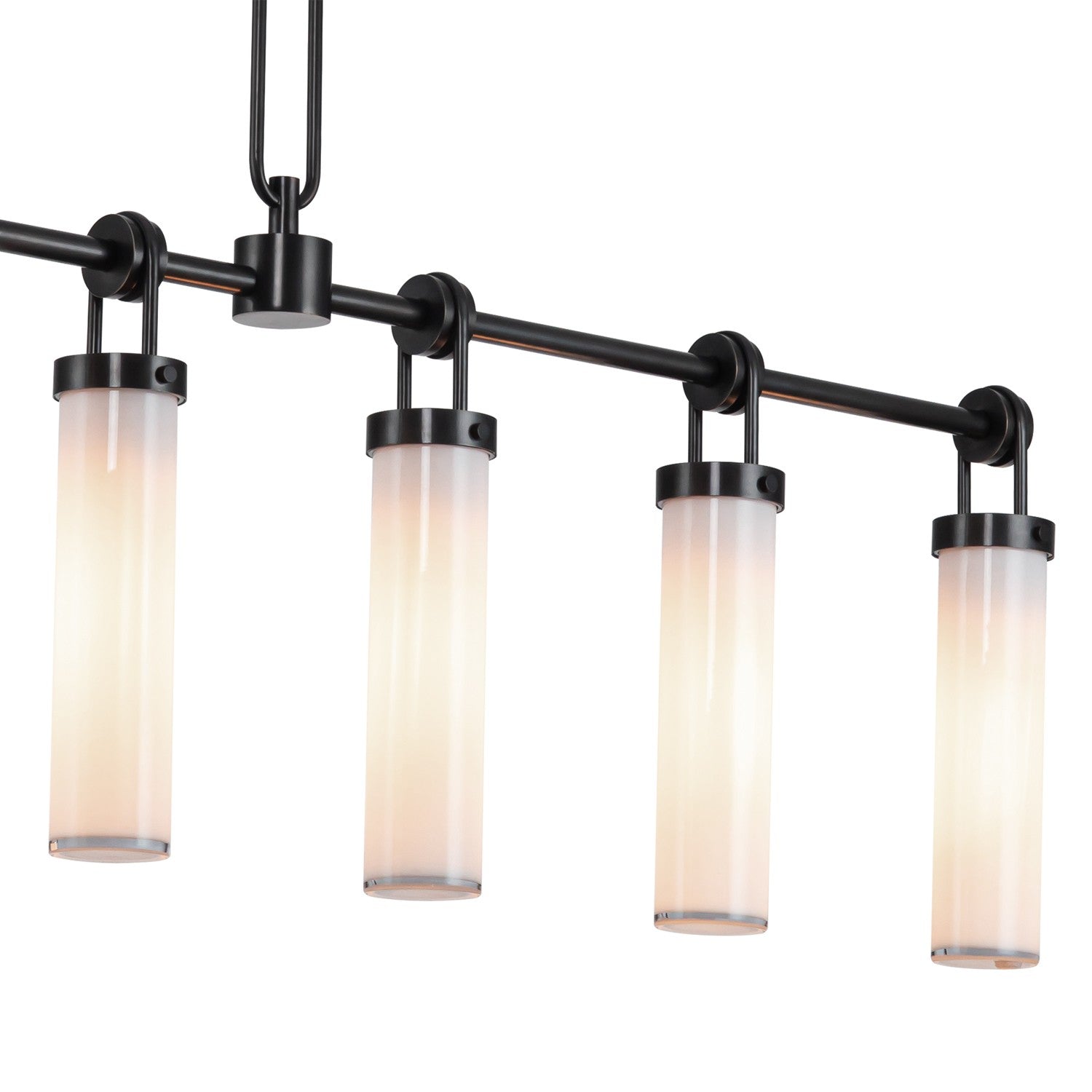 Alora - LP355652UBGO - Six Light Linear Pendant - Wynwood - Urban Bronze/Glossy Opal