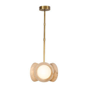 Alora - PD320313VBAR - LED Pendant - Alonso - Vintage Brass/Alabaster