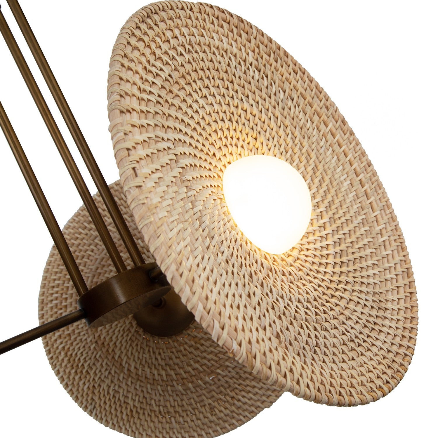 Alora - PD350318VBWO - LED Pendant - Harbour - Vintage Brass/Woven