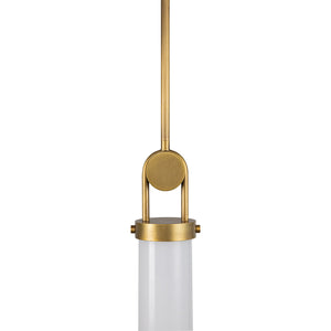 Alora - PD355015VBGO - One Light Pendant - Wynwood - Vintage Brass/Glossy Opal