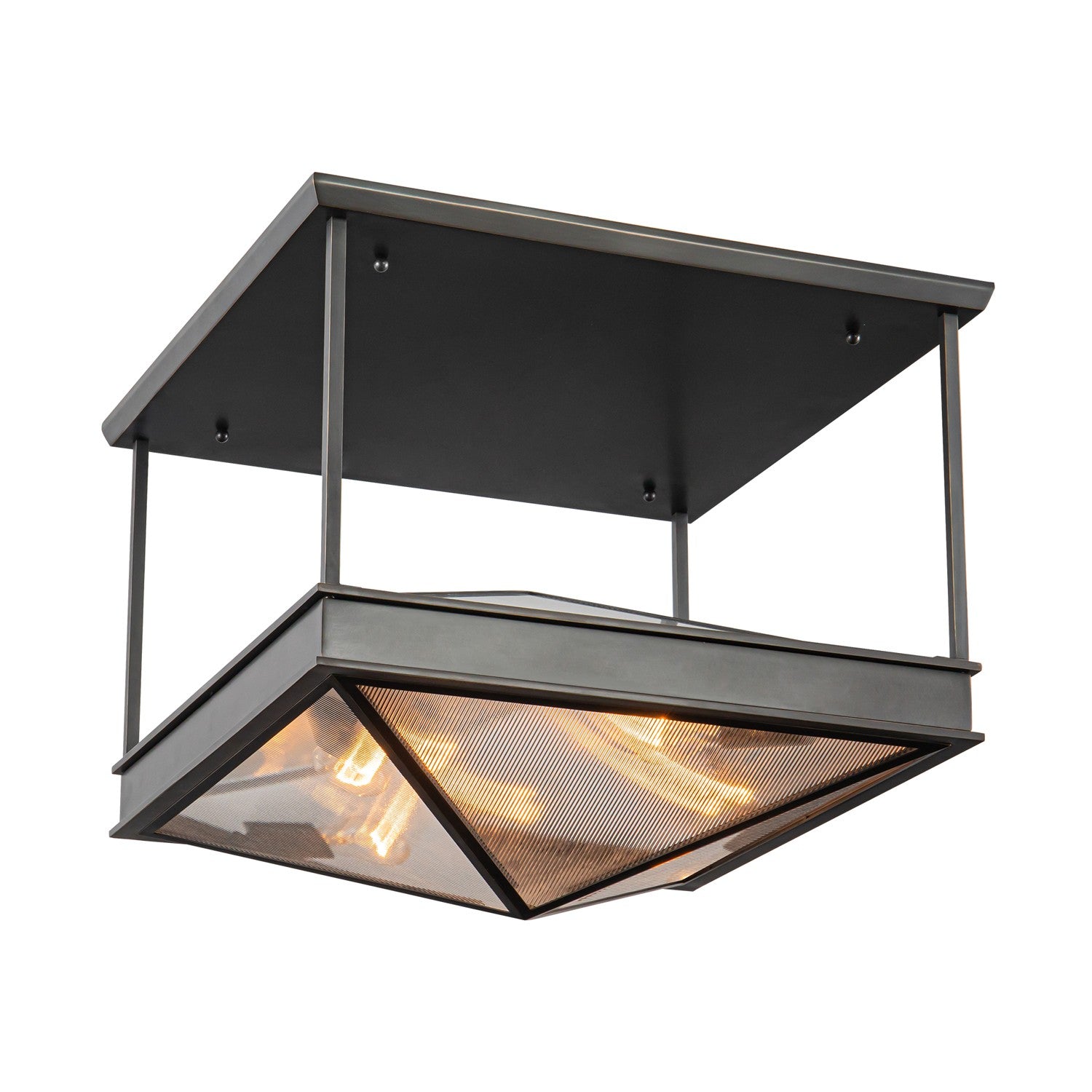 Alora - SF332919UBCR - Four Light Semi Flush Mount - Cairo - Ribbed Glass/Urban Bronze