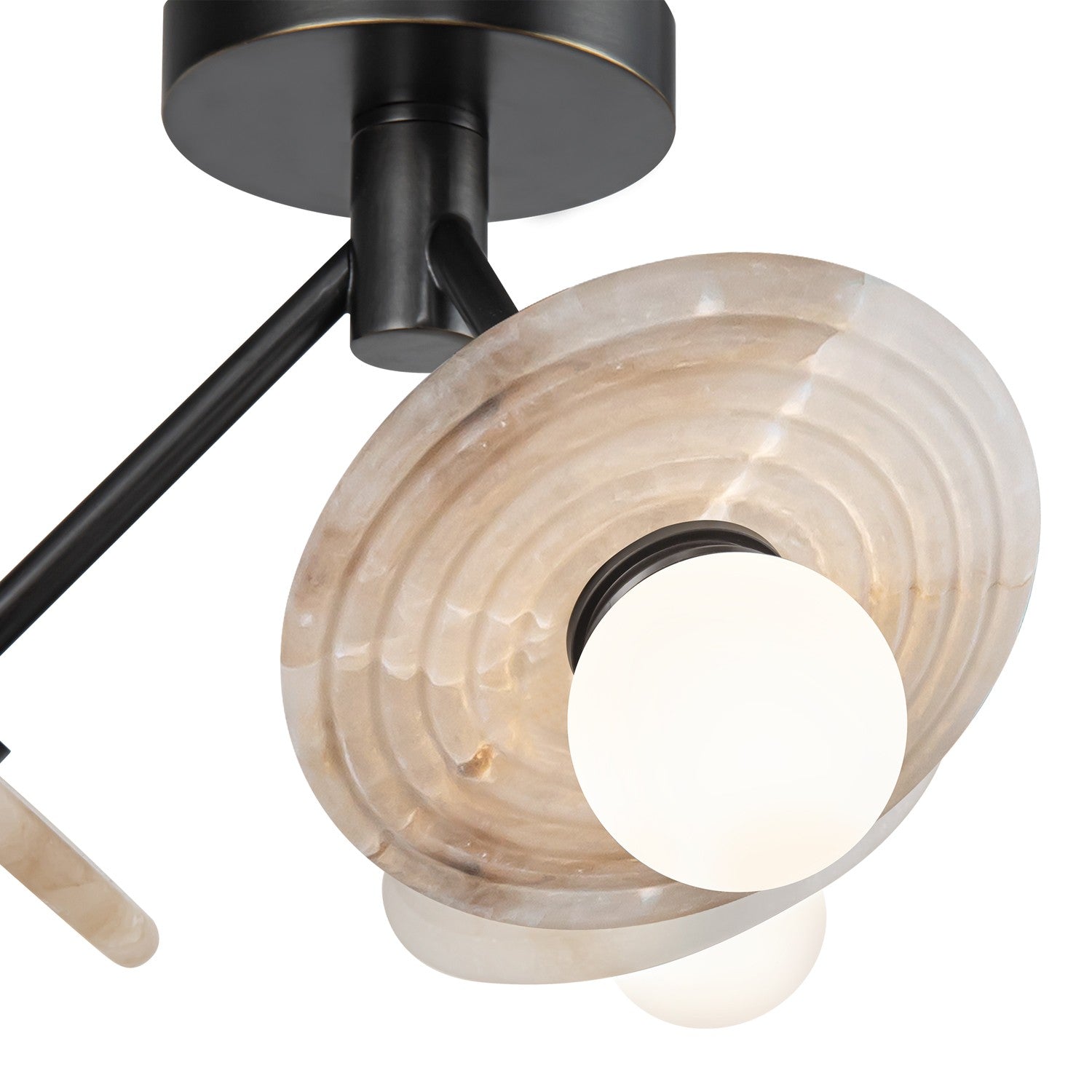 Alora - SF346313UBAR - LED Semi Flush Mount - Dahlia - Urban Bronze/Alabaster