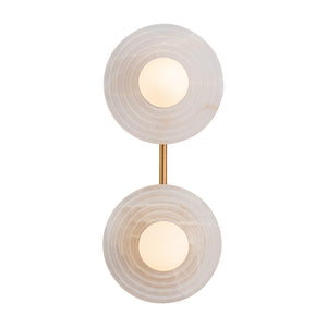 Alora - WV346214VBAR - LED Vanity - Dahlia - Vintage Brass/Alabaster