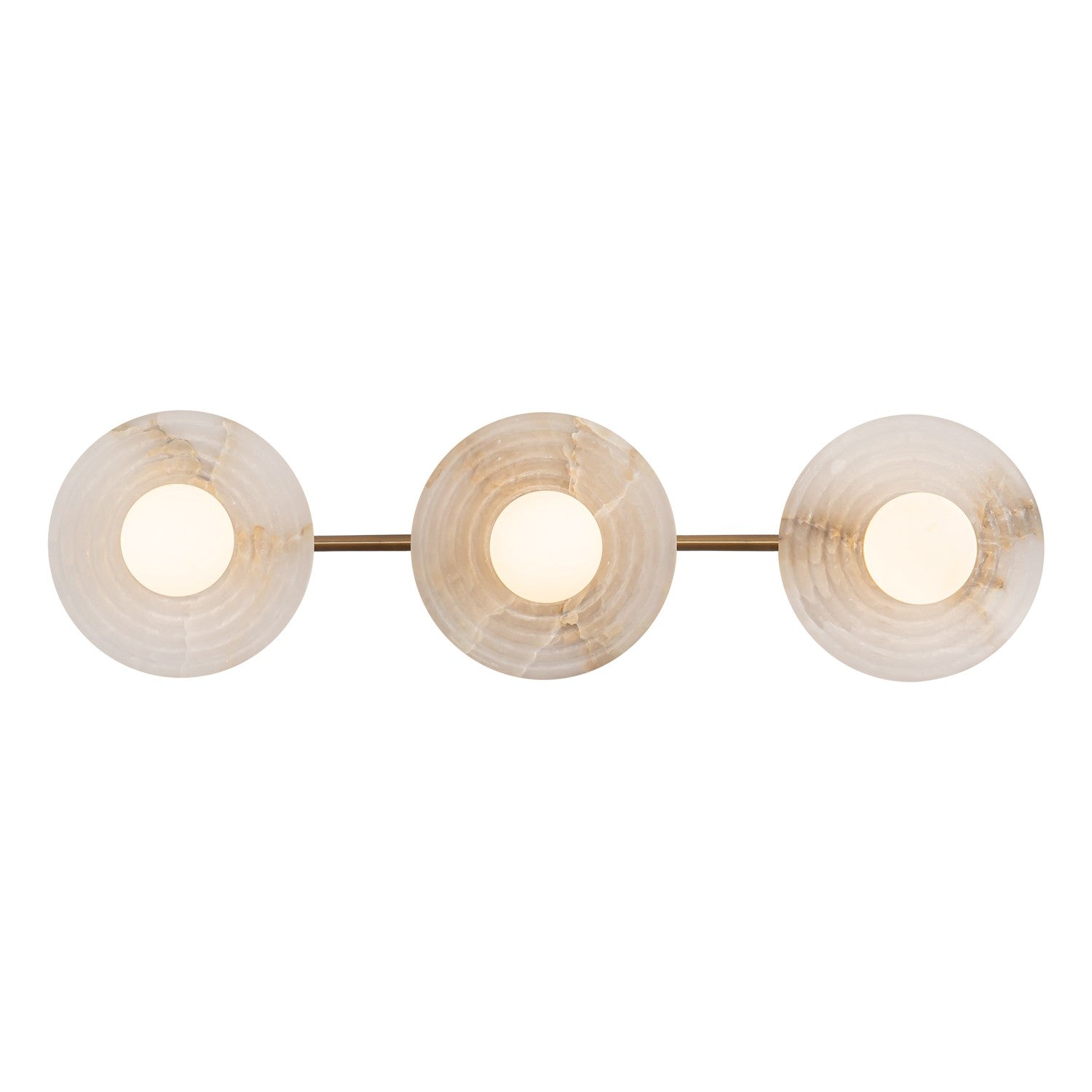 Alora - WV346322VBAR - LED Vanity - Dahlia - Vintage Brass/Alabaster