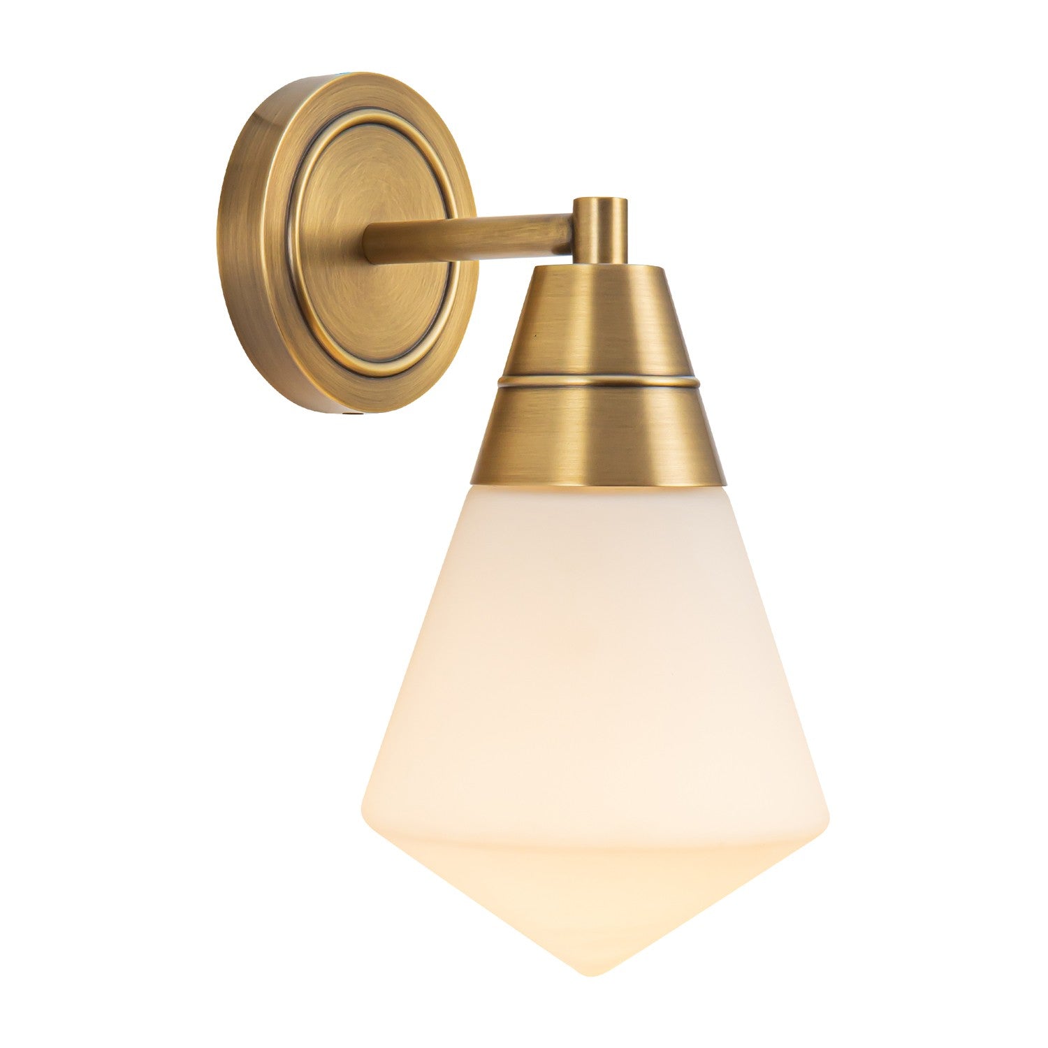 Alora - WV348106VBOP - One Light Wall Sconce - Willard - Vintage Brass/Opal Matte Glass