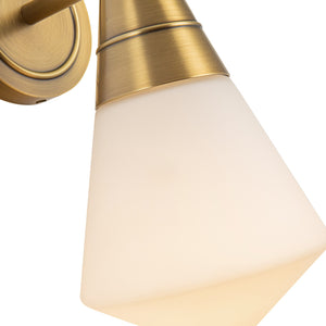 Alora - WV348106VBOP - One Light Wall Sconce - Willard - Vintage Brass/Opal Matte Glass